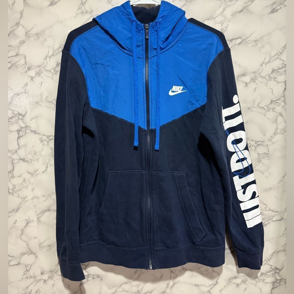 Nike Blue Jacket with White Accents S